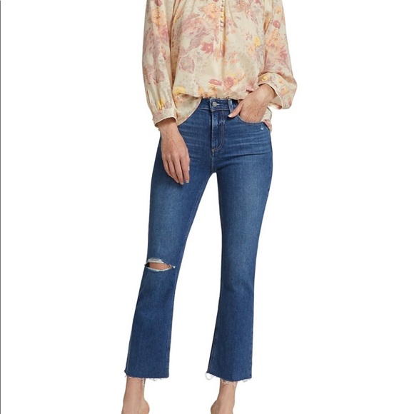 New Paige Vintage Colette Crop Flare Distressed Size 24